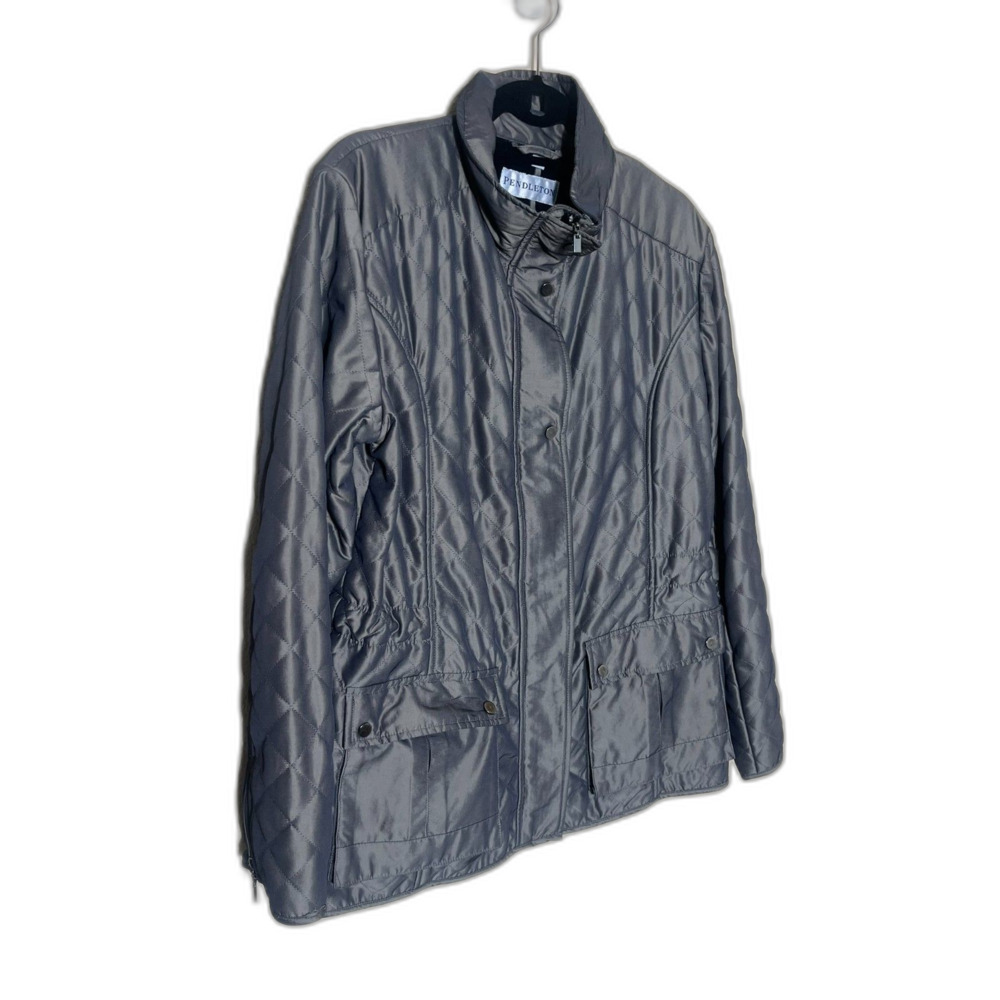 Pendleton Lightweight Gray Silver Puffer Anorak Q… - image 2
